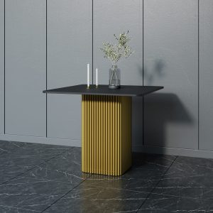 Обеденный стол TRUBIS Wood KVADRAT 90 х 90 см, черный/золотой