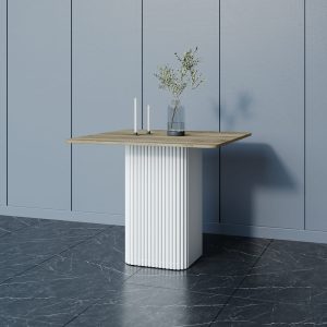 Обеденный стол TRUBIS Wood KVADRAT 90 х 90 см, орех/белый