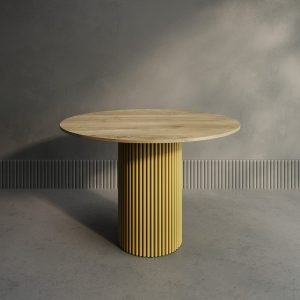 Обеденный стол TRUBIS Wood L D110 см, орех/золотой