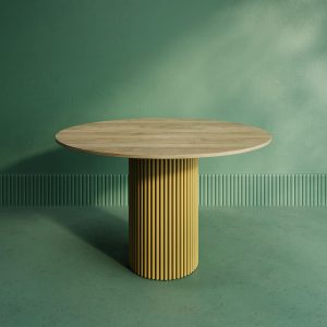 Обеденный стол TRUBIS Wood L D120 см, орех/золотой