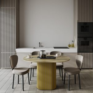 Обеденный стол TRUBIS Wood Oval 120 х 80 см, орех/золотой