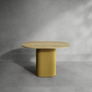 Обеденный стол TRUBIS Wood Oval 120 х 80 см, орех/золотой