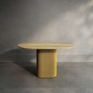 Обеденный стол TRUBIS Wood Oval 140 х 80 см, орех/золотой