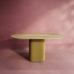 Обеденный стол TRUBIS Wood Oval 160 х 80 см, орех/золотой