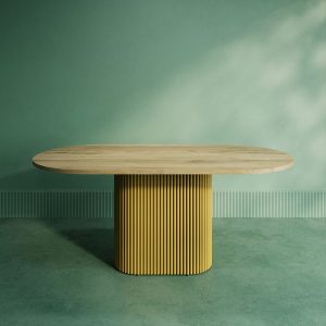 Обеденный стол TRUBIS Wood Oval 180 х 90 см, орех/золотой