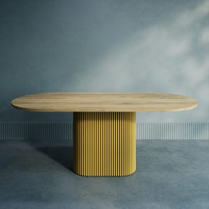 Обеденный стол TRUBIS Wood Oval 200 х 90 см, орех/золотой