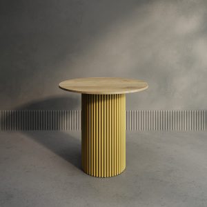 Обеденный стол TRUBIS Wood L D80 см, орех/золотой