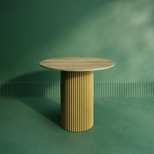 Обеденный стол TRUBIS Wood L D90 см, орех/золотой