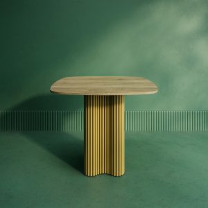 Обеденный стол TRUBIS Wood CLEVER 90 см, орех/золотой