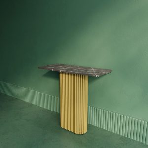 Консоль TRUBIS 80 х 35 см, темный мрамор/золотой