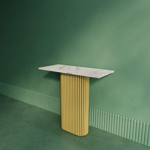 Консоль TRUBIS 80 х 35 см, белый мрамор/золотой