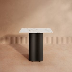 Консоль TRUBIS 80 х 35 см, белый мрамор/черный