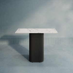 Консоль TRUBIS 100 х 35 см, белый мрамор/черный