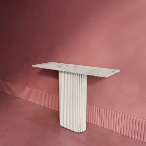 Консоль TRUBIS 100 х 35 см, белый мрамор/белый