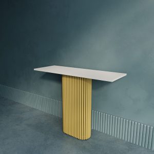 Консоль TRUBIS 100 х 35 см, белый/золотой