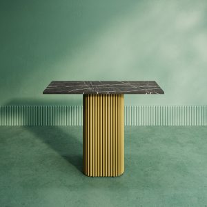 Консоль TRUBIS 100 х 35 см, темный мрамор/золотой