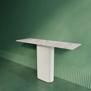 Консоль TRUBIS 120 х 40 см,  белый мрамор/белый