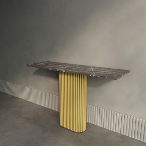 Консоль TRUBIS 120 х 40 см, темный мрамор/золотой