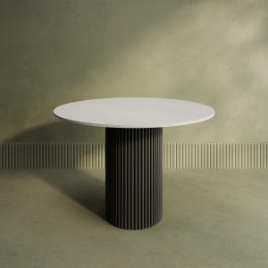 Обеденный стол TRUBIS Wood L D110 см, белый/черный