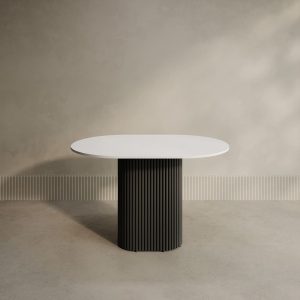 Обеденный стол TRUBIS Wood Oval 120 х 80 см, белый/черный