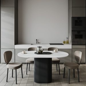 Обеденный стол TRUBIS Wood Oval 140 х 80 см, белый/черный