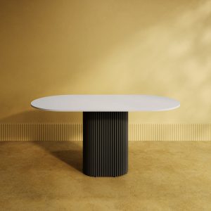 Обеденный стол TRUBIS Wood Oval 160 х 80 см, белый/черный