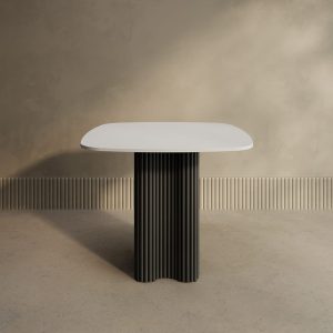 Обеденный стол TRUBIS Wood CLEVER 90 см, белый/черный