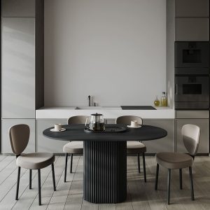 Обеденный стол TRUBIS Wood Oval 140 х 80 см, черный