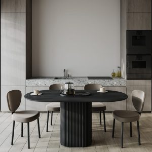 Обеденный стол TRUBIS Wood Oval 160 х 80 см, черный