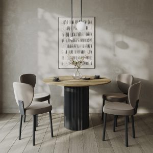 Обеденный стол TRUBIS Wood L D120 см, орех/черный