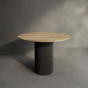 Обеденный стол TRUBIS Wood L D110 см, орех/черный