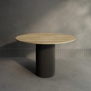 Обеденный стол TRUBIS Wood L D120 см, орех/черный