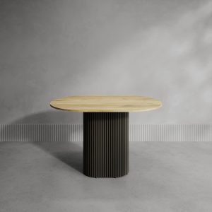 Обеденный стол TRUBIS Wood Oval 120 х 80 см, орех/черный