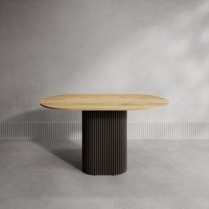 Обеденный стол TRUBIS Wood Oval 140 х 80 см, орех/черный