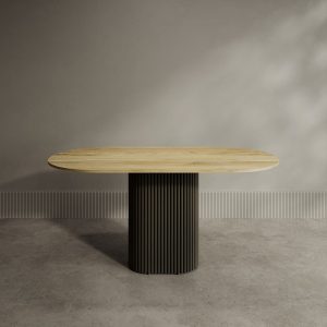 Обеденный стол TRUBIS Wood Oval 160 х 80 см, орех/черный