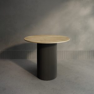 Обеденный стол TRUBIS Wood L D90 см, орех/черный