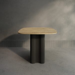 Обеденный стол TRUBIS Wood CLEVER 90 см, орех/черный