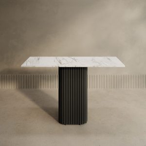 Консоль TRUBIS 120 х 40 см, белый мрамор/черный