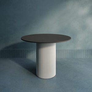 Обеденный стол TRUBIS Wood L D100 см, черный/белый