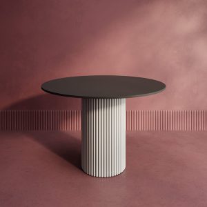 Обеденный стол TRUBIS Wood L D110 см, черный/белый