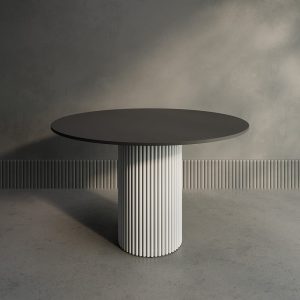 Обеденный стол TRUBIS Wood L D120 см, черный/белый