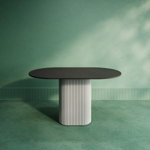 Обеденный стол TRUBIS Wood Oval 140 х 80 см, черный/белый