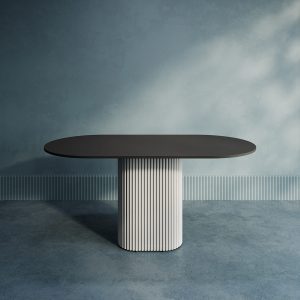 Обеденный стол TRUBIS Wood Oval 160 х 80 см, черный/белый