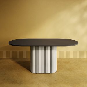 Обеденный стол TRUBIS Wood Oval 180 х 90 см, черный/белый