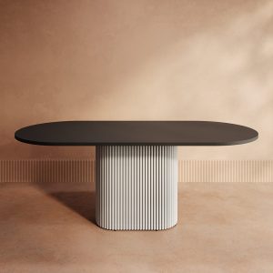 Обеденный стол TRUBIS Wood Oval 200 х 90 см, черный/белый