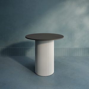 Обеденный стол TRUBIS Wood L D80 см, черный/белый