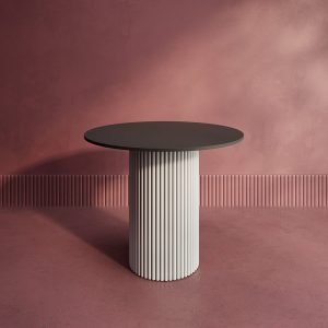 Обеденный стол TRUBIS Wood L D90 см, черный/белый