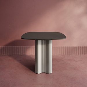 Обеденный стол TRUBIS Wood CLEVER 90 см, черный/белый