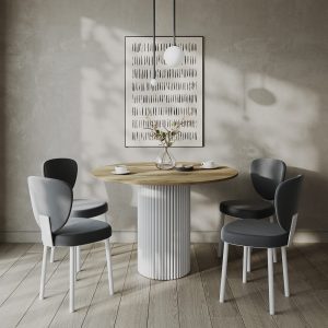 Обеденный стол TRUBIS Wood L D120 см, орех/белый