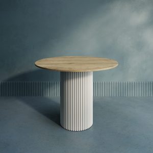 Обеденный стол TRUBIS Wood L D100 см, орех/белый